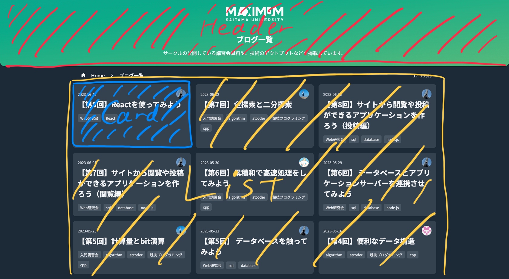 コンポーネントの例